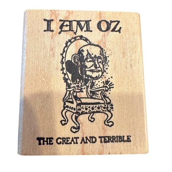 I Am Oz The Great and Terrible Wooden Stamp Emerald City Crafts Block Design - Picture 1 of 9